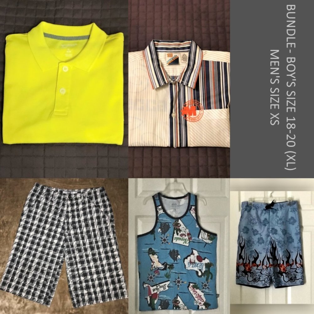 SUMMER BUNDLE - Big Boys Size XL (18-20) & Men's XS Clothing Bundle